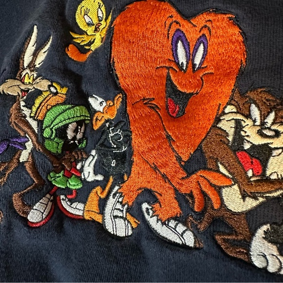 Vtg Warner Bros Kids Embroidered Sweatshirt Looney Tunes - Picture 3 of 6